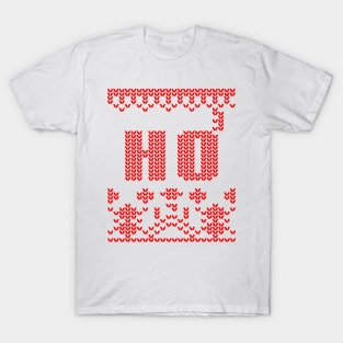 1980s Ugly Holiday Christmas Sweater Nordic Ho Ho Ho T-Shirt